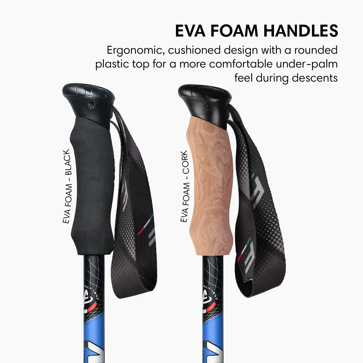 Fizan Compact 3 Trekking Poles – 5.6 oz Ultralight, Backpacking, Thru Hiking Poles, Adjustable, Collapsible, Customized Fit, EVA Grips, Aluminum Walking Sticks (Compact 3)