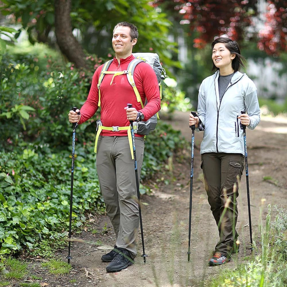 Fizan Compact 3 Trekking Poles – 5.6 oz Ultralight, Backpacking, Thru Hiking Poles, Adjustable, Collapsible, Customized Fit, EVA Grips, Aluminum Walking Sticks (Compact 3)